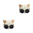 thumbnail image 2 of Qarigey Gafas de piloto Gorra de béisbol Transpirable Orejas de gato Gorra con visera Gorras de otoño Gafas de sol femeninas Sombreros Beige 2Conjunto, 2 of 6