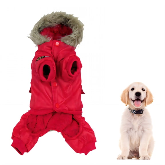 TELOLY 1Pcs Dog Coat,Polyester Dog Coats for Small Dogs,Dog Sweaters,Red,L