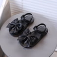 thumbnail image 2 of Tigivemen Toddler Girls Sandals Summer Water Shoes Casual Open Toe Beach Shoe Princess Girl Dressy Sandal with Bow Black Size 12.5, 2 of 8