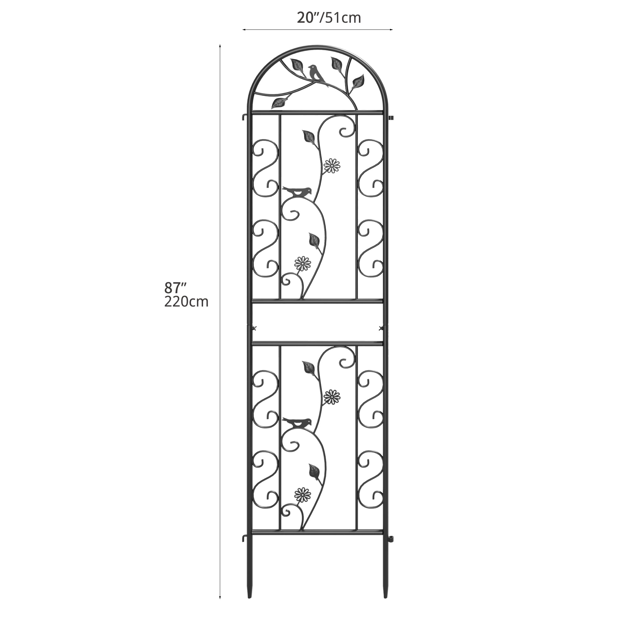 Uforic 4 Pack 87x20in Metal Coated Garden Trellises, Black Rustproof Trellis for Climbing Plants,Vegetables,Flowers,Large Decorative Outdoor Trellis Fencing