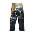 thumbnail image 2 of Vsdgher Flower Field Skull Print Mens Pajama Pants Sleep & Lounge Pants, PJ Bottoms With elastic waistb and Pockets, 2 of 5