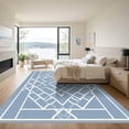 thumbnail image 3 of ODIKA 3'x5' Machine Washable Non-Slip Area Rug, Geometric Light Blue High Traffic Rug with Pad, Blue, 1056651, 3 of 8