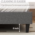 thumbnail image 4 of King Size Queen Size Upholstered Platform Bed with Headboard, Linen Fabric Deluxe Wingback Headboard, Wooden Bed Frame/Mattress Foundation with Slats Support, No Box Spring Needed, Light gray, 4 of 9