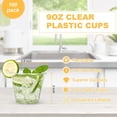 thumbnail image 3 of 100 Pack 9 oz Clear Plastic Cups, 10 Ounce Disposable Plastic Drinking Cups, Crystal Clear PET Plastic Cups for Parties, Wedding, Christmas Day, 3 of 8