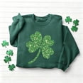 thumbnail image 4 of Xuyuer Women St Patricks Day Sweatshirts Lucky Clover Shenanigans Long Sleeve Round Neck Shamrock Coordinator Pullover Top, 4 of 6