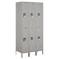 thumbnail image 3 of 12" Wide Double Tier Standard Metal Locker - 3 Wide - 6 Feet High - 18 Inches Deep - Gray - Unassembled, 3 of 4