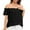 New/Black, variant on Otvok Womens Spring Summer Solid Color Casual One Line Neck Chiffon T-Shirt