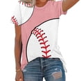 thumbnail image 2 of Hvobtty T-Shirt Décontracté à Col Rond pour Femmes à Manches Courtes, T-Shirt Décontracté à Col Rond Imprimé de Baseball pour Femmes à Manches Courtes, 2 of 4