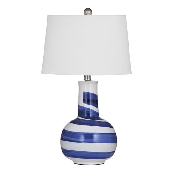 Sandals Table Lamp in Blue and White Ceramic