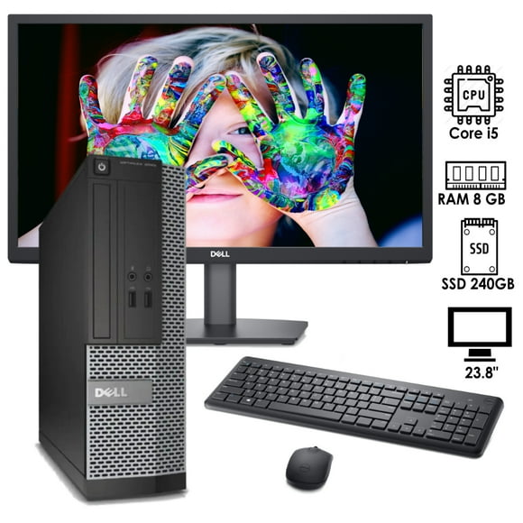 PC DESKTOP DELL OPTIPLEX Intel RAM 8GB SSD 240GB WIFI MONITOR 23.8" (Reacondicionado)