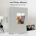 thumbnail image 3 of 4x6 Photo Album Holds 300 Pictures, Linen Cover with Front Window, Large Capacity Slip-in Picture Album for Weddings, Kids, Travel, Anniversaries, and Family Baby Photos, Gray, 3 of 8