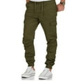 thumbnail image 2 of TBWNWG Men's Cargo Pants Solid Trousers - Pocket Leisure Four Tooling Style for Everyday Wear,Size 2XL, 2 of 7