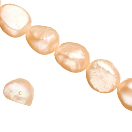 Jumbo Size A Grade Luster/Shine Irregular Round Natural Peach Cultured Fresh Water Pearl Beads 7-9mm