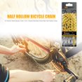 thumbnail image 5 of VG Sports Cadena de bicicleta 116 eslabones 8 velocidades MTB medio cadena hueca (oro), 5 of 5