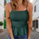 thumbnail image 5 of Camiseta sin mangas plisada sin mangas con corpiño para mujer para verano (verde oscuro M) FLhrweasw Para estrenar, 5 of 7