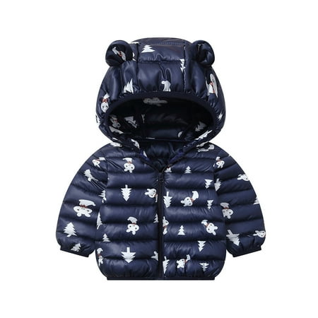 

Dadaria Toddler Jacket 6M-5T Toddler Baby Girls Winter Cartoon Windproof Coat Hooded Warm Outwear Jacket Navy 130 Toddler
