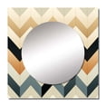 thumbnail image 2 of Designart "Chevron Boho Ivory III" 0 Square Mirror For Wall Decor - Large Beige Square Printed Wall Mirror Art - Square Glam Mirror - Wall Mounted Square Large Mirror, 2 of 5