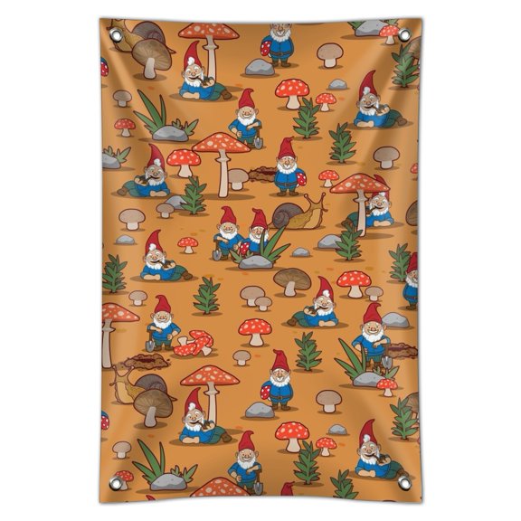 Gnomes Toadstools and Mushrooms Pattern Home Business Office Sign