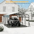 thumbnail image 6 of TROPOW 12 x 20 FT Metal Carport with Galvanized Steel Roof, Heavy Duty Metal Roof Carport with Enhanced Base, Tall Metal Carport Kits Garage for Tractors, Trucks, Boats, Cars, 6 of 9