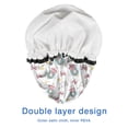 thumbnail image 4 of Shower Caps,White Fairy Cat Pattern Waterproof Shower Cap for Women 4 Pieces,Double Reusable Hair Cover for Shower PEVA Elastic Stretch Hem, 4 of 7