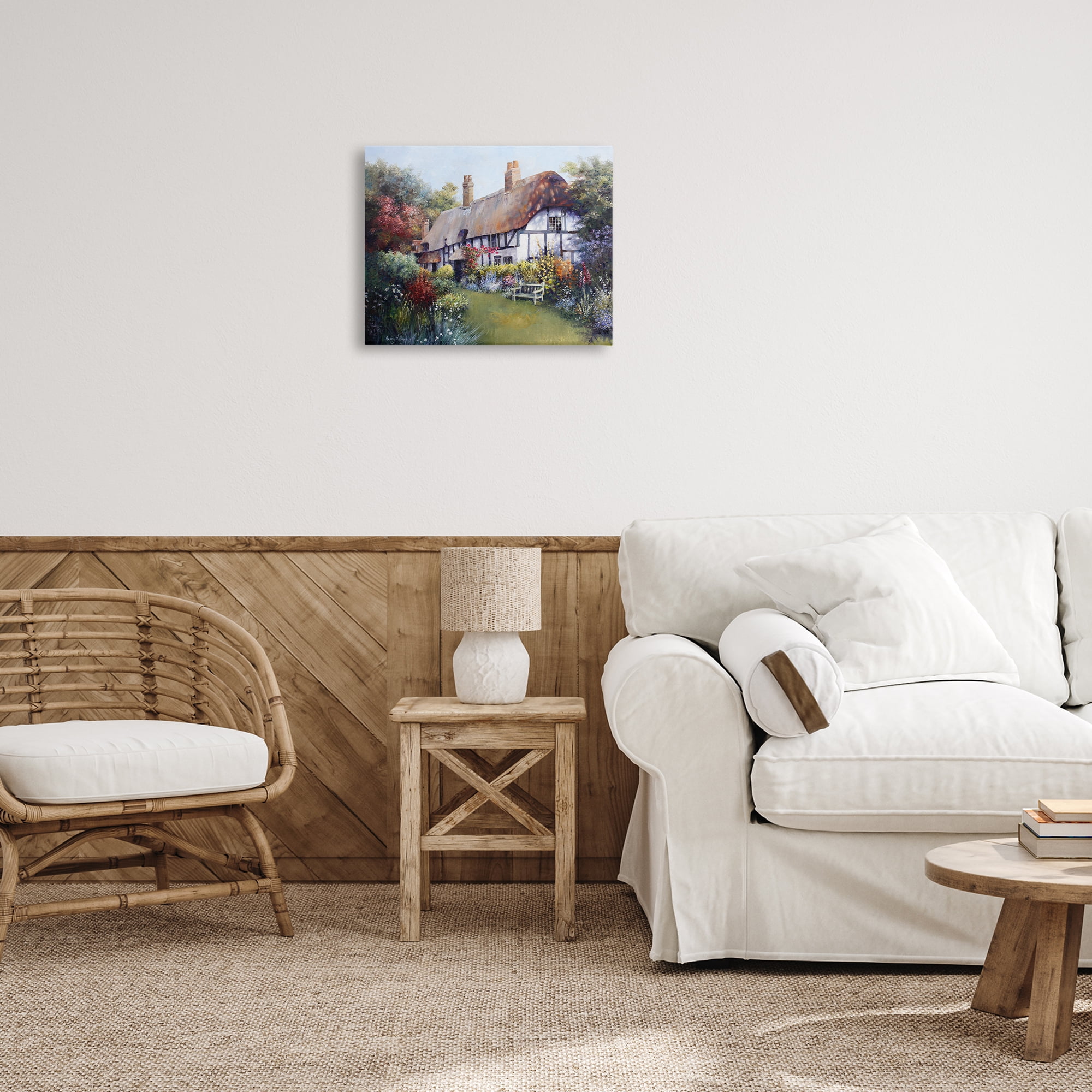 Stupell Industries Budding Cottage Garden Buildings & Architecture Painting Wrapped Canvas Art Print Wall Art, 20 x 16