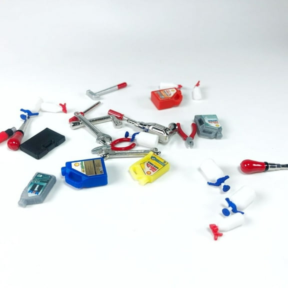 1/18 Diorama Car Garage Tool Set for Car Parking Lot Scene Display Tuning Props Model Car Repair Workshop Tool Scene Display Accessories Toy