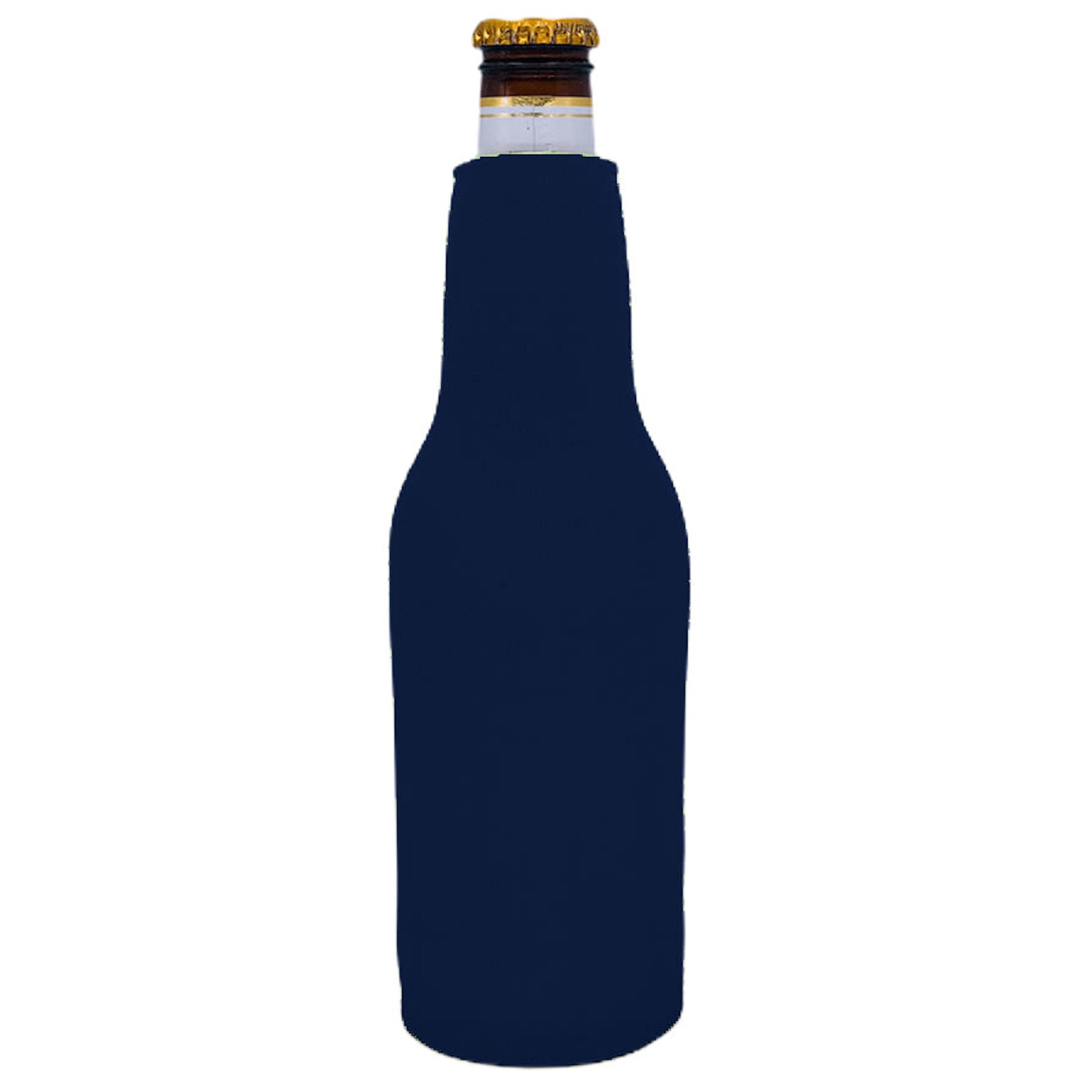 Blank Neoprene Zipper Beer Bottle Coolie With Full Bottom 6 Navy Blue Walmart Com Walmart Com