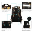thumbnail image 4 of FORMRS Kids School Backpack Elementary Student Unisex Travel Bookbag with Reflective Stripes, Black Fish Pattern, 4 of 7
