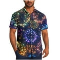 thumbnail image 2 of Ceisia Men's Regular Straight Short Sleeve Shirt Carnival Mask & Fireworks Print Spring Summer Shirt Gift, 2 of 6