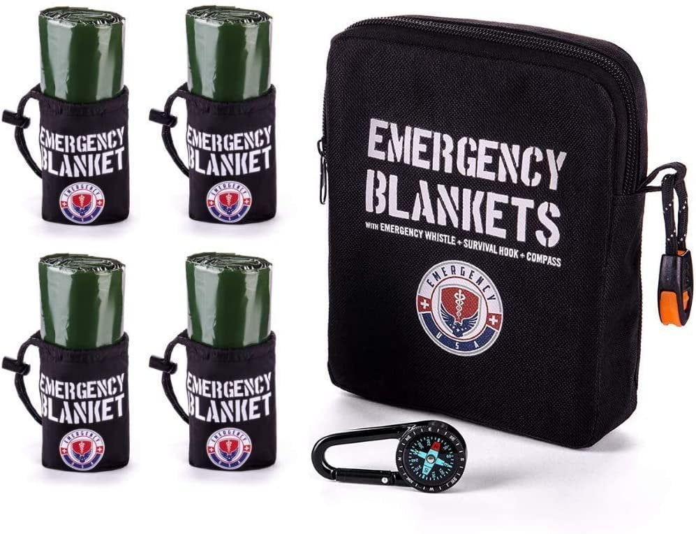 Pack of 4 Emergency Blankets First Aid Blankets Mylar Thermal