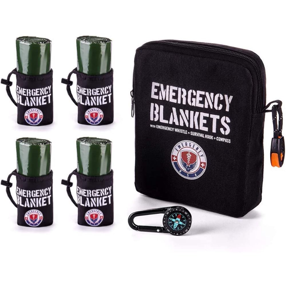 Pack of 4 Emergency Blankets First Aid Blankets Mylar Thermal