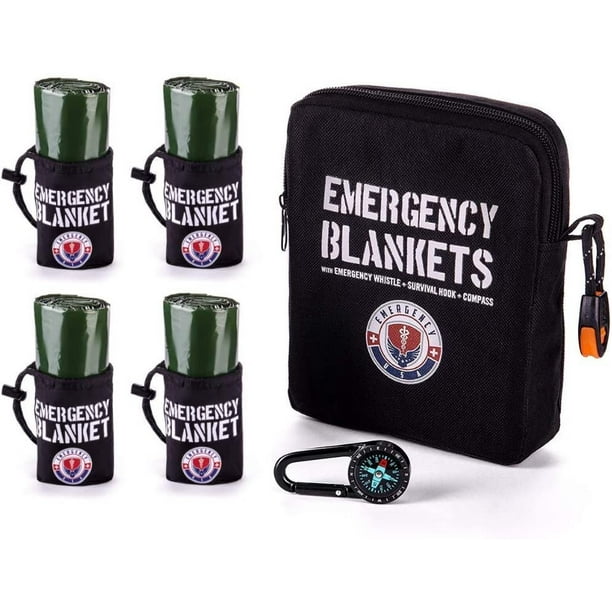 Pack of 4 Emergency Blankets First Aid Blankets Mylar Thermal