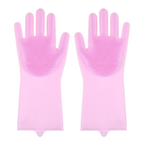 Guantes de silicona para lavar platos, guantes de limpieza reutilizables