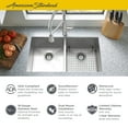 thumbnail image 3 of American Standard Edgewater 33-in x 22-in ADA Double Bowl Kitchen Sink in Stainless Steel, 3 of 4