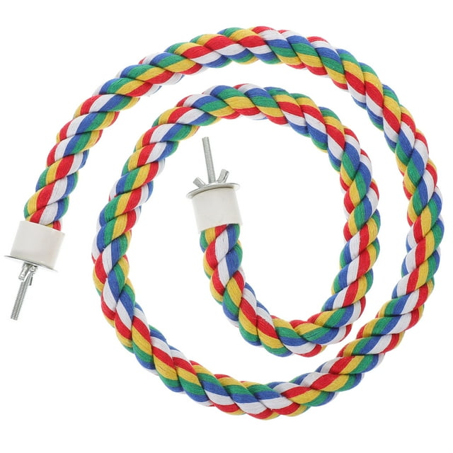1 cuerda de algodón resistente para loros, ideal para trepar y sujetar. Juguete para mascotas para pájaros (105 cm).