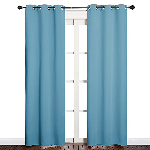 Grommet Window Valance Thermal Insulated Curtain Tier for Bedroom/Living Room/Dining Room 1 Piece NICETOWN Blackout Kitchen Curtain for Windows Sea Teal 1.2 inches Header 52W x 18L 