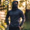 thumbnail image 2 of Bmawag Men's Sun Protection Shirts Summer Casual Loose UFP50+ Sun Protective Lightweight Outdoor Hiking Printed Long Sleeve Plus Size Blouse Tops with Mask Hooded Gift for Men Black-03 L, 2 of 3
