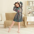 thumbnail image 3 of FORMRS Niños Bathrobe Unisex Hooded Robe Soft Plush Pajamas Sleepwear, Size 2-3T, Psychedelic Forest, 3 of 7