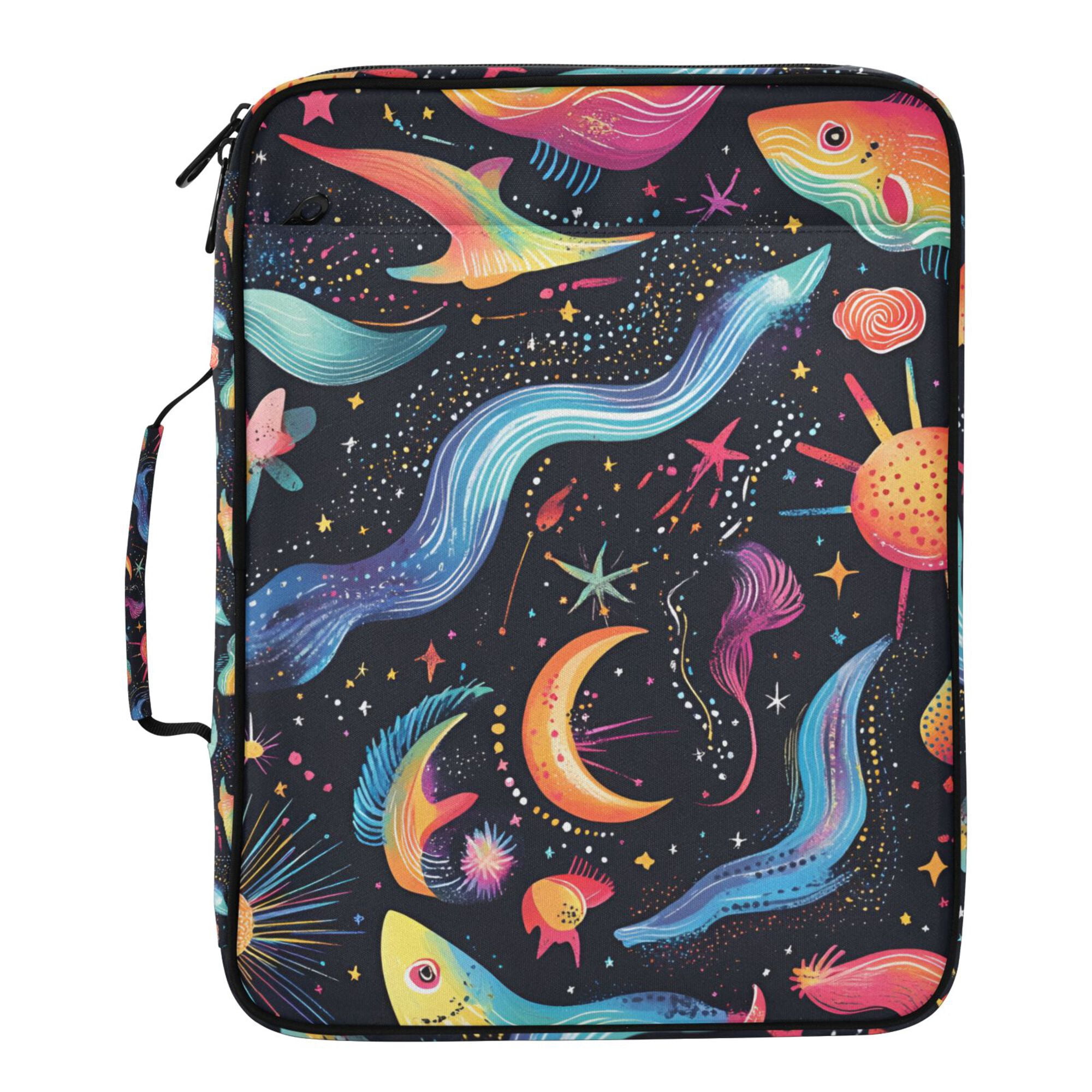 FORMRS Accordion File Folder A4 Size 7-Pocket Expanding Document Organizer Bag with 3 Ring Binder, Zodiac Stars