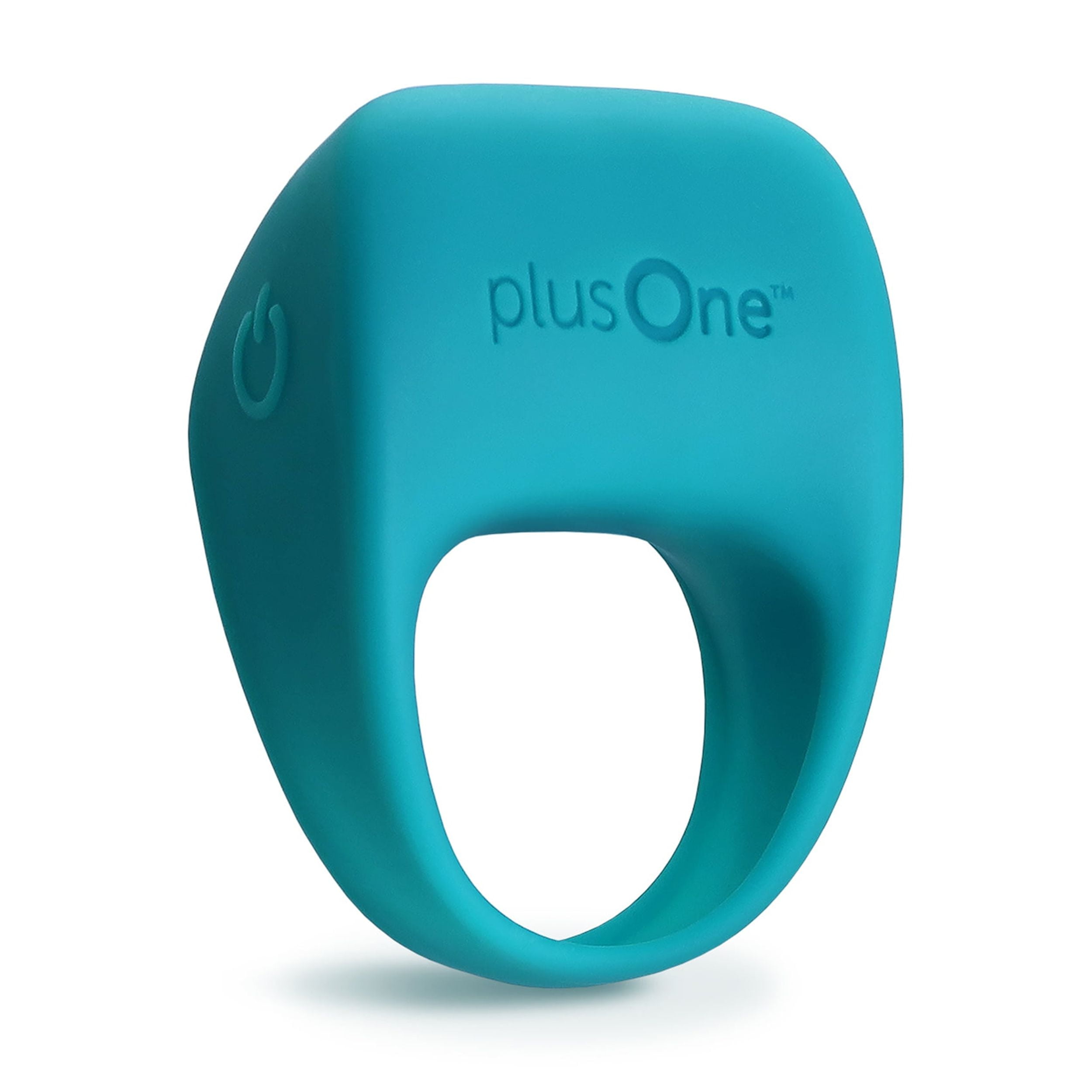 plusOne Vibrating Ring Soft Touch Silicone Massager, 5 Vibration Settings, Teal Color, Waterproof