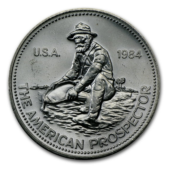 1984 1 oz Silver Round - Prospector (Eagle Reverse)