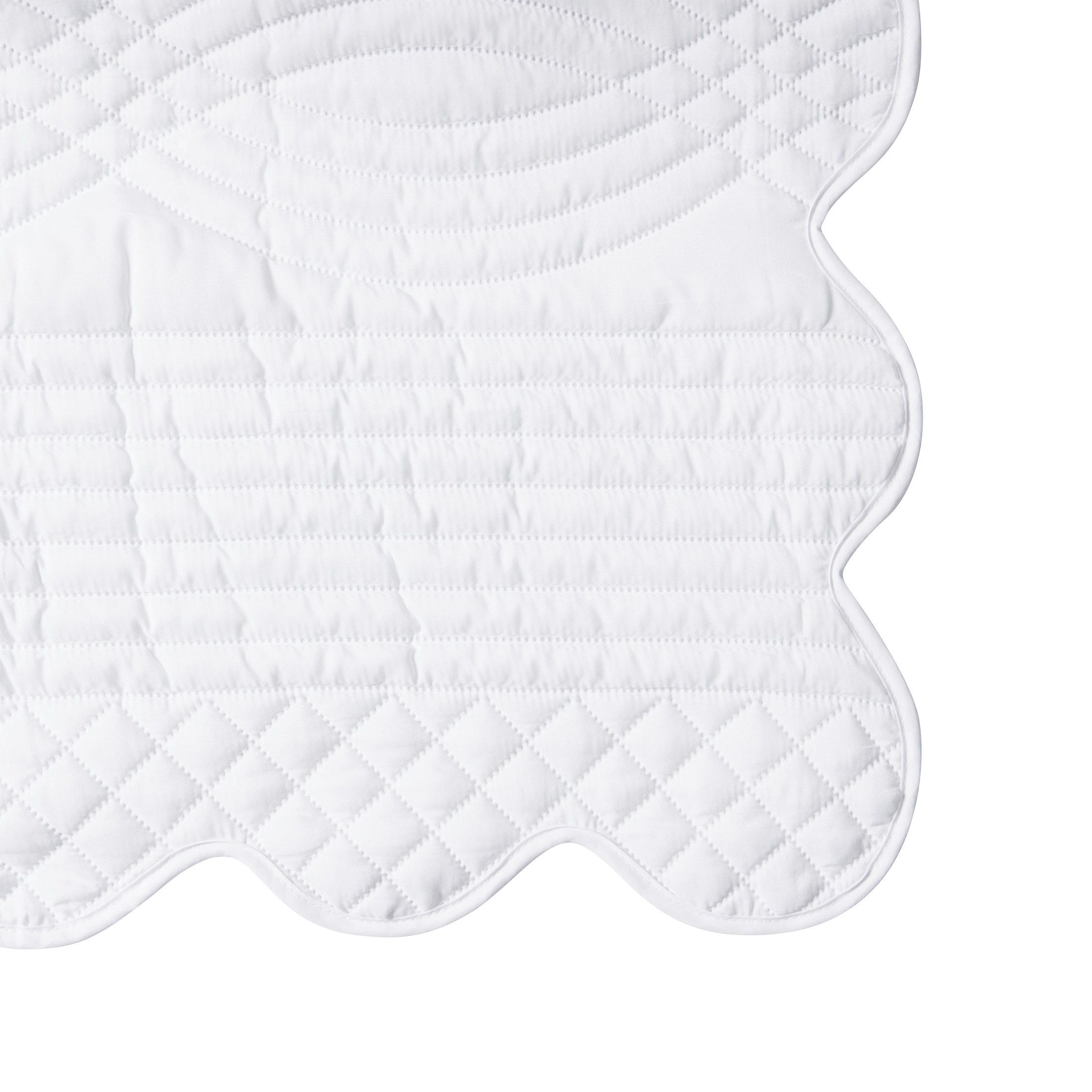 VCNY Home White Scallop 3-Piece Adult Microfiber Quilt Set, Full/Queen
