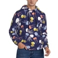 thumbnail image 2 of Naloa Colorful Jellyfish Men's Casual Hooded Collar Drawstring Hoodies Pullover Sweatshirts Casual Long Sleeve Shirts-4X-Large, 2 of 7
