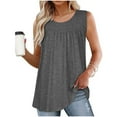 thumbnail image 3 of Tank Tops for Women 2037 Vacation, Womens Tops Dressy Casual Tunics Periwinkle Ladies Tops And Blouses Clearance Sale Short Sleeve Tunic Tops for Women 3Xl, 3 of 5