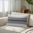 thumbnail image 3 of Gradient Grey Striped Throw Pillow Cover, Pillowcase Protectors with Zipper, Breathable Decorative Lumbar Pillow Case Cover, Simple Farm Stripes Minimalist Pillow Shams for Couch Sofa 16x24Inch, 3 of 8