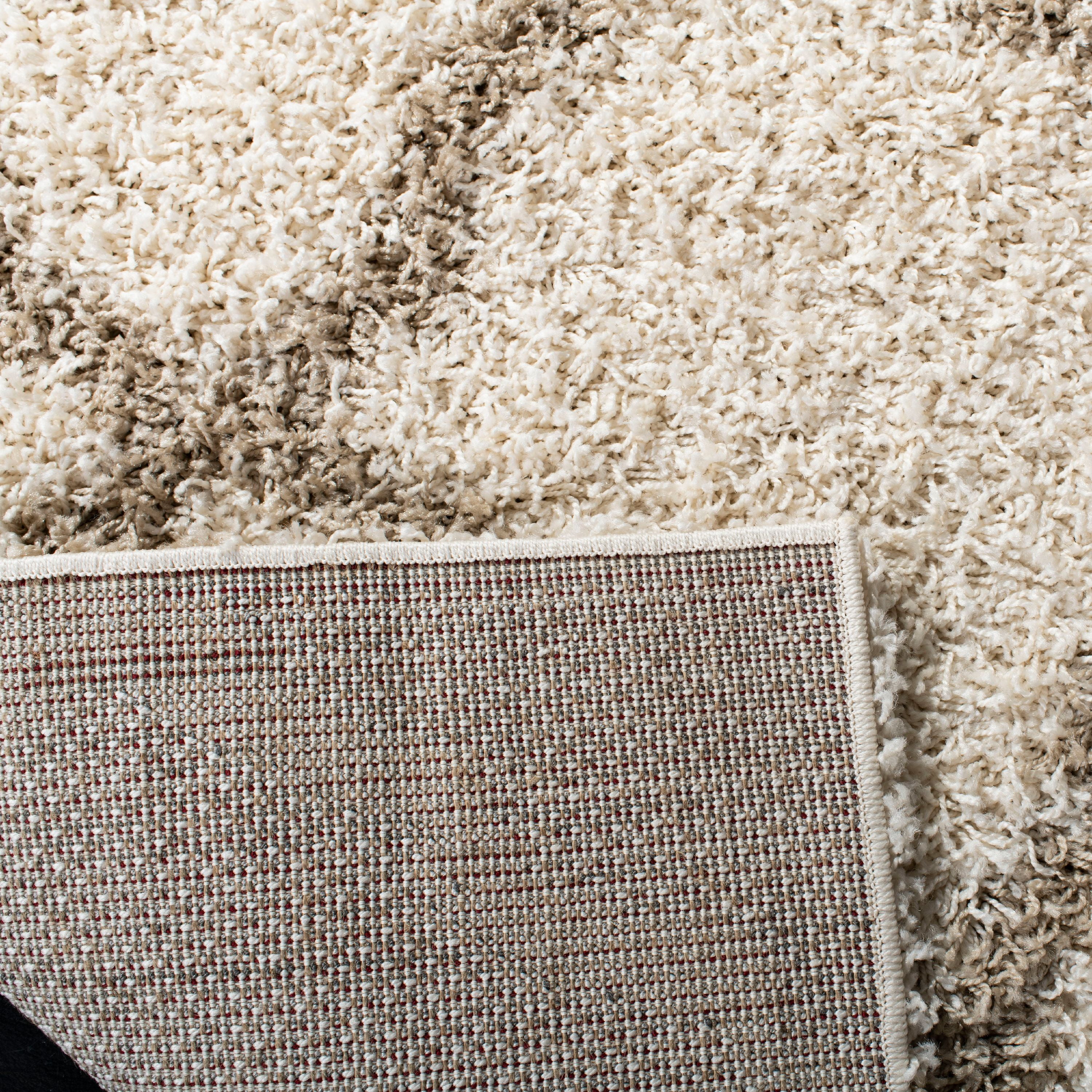 SAFAVIEH Daley Geometric Plush Shag Area Rug, Ivory/Beige, 3' x 5'
