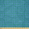 thumbnail image 2 of Ambesonne Turtle Fabric by the Yard Microfiber, Triangles Hexagonal Pattern, 10 Yards, Petrol Blue and Blue, 2 of 4