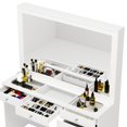 Ember Interiors Modern Makeup Vanity with 7 Drawers and a Wide Mirror