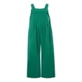 thumbnail image 2 of Wide Leg Overalls for Women Sleeveless Jumpsuits Suspender Overalls with Pockets, 2 of 5