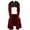 Red, variant on Halloween Cloak with Shoulder Pads Beaded Chain Hooded Cape Performance Outfit for Festivals, One Size
